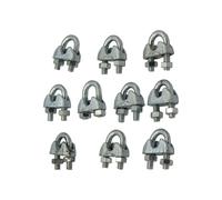 SFCOMG03: 10x 3mm Galvanised Wire Rope Grips DIN741 Bulldog Clips