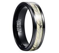 SFERT Lord of The Rings 8mm Tungsten Wedding Bands for Men Black Tungsten Carbide Rings Luminous Rings