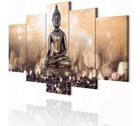 SFgFGfcghC Eastern Buddhist Statue Painting 5-Panel Large-Scale Canvas Decorative Artwork, XXL Size, Wall Poster Artwork, Mural,XL