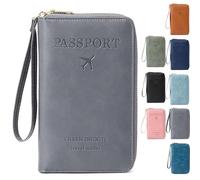 SFHDFLUQ Summer Simple Plain Passport Cases Back to School, Charm Infinite Travel Wallet, RFID Blocking Card Holder(Grey)