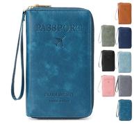 SFHDFLUQ Summer Simple Plain Passport Cases Back to School, Charm Infinite Travel Wallet, RFID Blocking Card Holder(Blue)