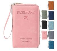 SFHDFLUQ Summer Simple Plain Passport Cases Back to School, Charm Infinite Travel Wallet, RFID Blocking Card Holder(Pink)