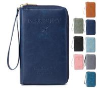 SFHDFLUQ Summer Simple Plain Passport Cases Back to School, Charm Infinite Travel Wallet, RFID Blocking Card Holder(Dark Blue)