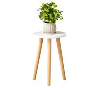 SFHKZCM Plant Stand Indoor Outdoor - Flower Pot Holder Shelf for Garden, Balcony, Living Room - 30x40cm Plant Shelf for Succulents, Herbs, Potted Plants - Rustic Warm White Wooden Storage Rack