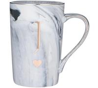 SFHMTL Personalized Initial Gifts for Women Men Letter J 12 Ounce Marble Style Ceramic Coffee Mug Letter Drink Cup Birthday Graduation Christmas Wedding Bridesmaid Proposal Gift(J)