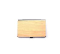 sFiJSaAPy Wooden Walnut Wooden Business Card Case | Portable Wood Business Card Holder Solid Wood and Meta Credit Card Case Luxury Rosewood(Maple Wood x Black)