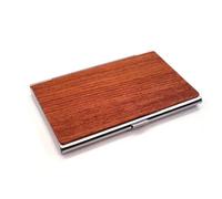 sFiJSaAPy Wooden Walnut Wooden Business Card Case | Portable Wood Business Card Holder Solid Wood and Meta Credit Card Case Luxury Rosewood(Rose Wood x Silver)