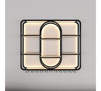 SFJATTA Metal Wine Rack Wall Mounted, Metal Wine Rack Wall Mounted with Led Light, Bar Shelves Wall Mounted with Glass Holder, Modern Liquor Bar Wall Shelves for Home Bar(Black,39.4 * 7.9 * 39.4in)