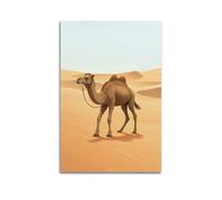 sfjjkh Animal Poster A Walking Camel in Dunes Poster Wall Art Canvas Aesthetic Cover Painting for Living Room Bed Room 16x24inch(40x60cm) Unframe-style