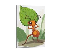 sfjjkh Animal Poster An Ant Carrying A Leaf Many Times Larger Poster Wall Art Canvas Aesthetic Cover Painting for Living Room Bed Room 16x24inch(40x60cm) Frame-style