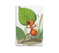 sfjjkh Animal Poster An Ant Carrying A Leaf Many Times Larger Poster Wall Art Canvas Aesthetic Cover Painting for Living Room Bed Room 08x12inch(20x30cm) Unframe-style