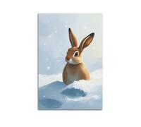 sfjjkh Animal Poster An Arctic Hare in The Snow Poster Wall Art Canvas Aesthetic Cover Painting for Living Room Bed Room 12x18inch(30x45cm) Unframe-style