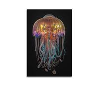 sfjjkh Animal Poster Jellyfish Lamp Colorful Digital Art Poster Wall Art Canvas Aesthetic Cover Painting for Living Room Bed Room 08x12inch(20x30cm) Unframe-style