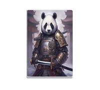 sfjjkh Animal Poster Samurai Panda Armor Sword Ancient Temple Poster Wall Art Canvas Aesthetic Cover Painting for Living Room Bed Room 16x24inch(40x60cm) Unframe-style
