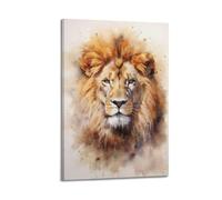 sfjjkh Animal Poster Watercolor Lion Portrait Poster Wall Art Canvas Aesthetic Cover Painting for Living Room Bed Room 16x24inch(40x60cm) Frame-style