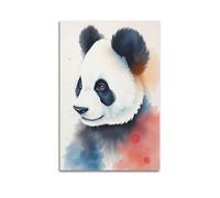 sfjjkh Animal Poster Watercolor Panda Portrait Colorful Washes Poster Wall Art Canvas Aesthetic Cover Painting for Living Room Bed Room 08x12inch(20x30cm) Unframe-style
