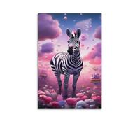 sfjjkh Animal Poster Zebra Candy Land Fantasy Art Poster Wall Art Canvas Aesthetic Cover Painting for Living Room Bed Room 16x24inch(40x60cm) Unframe-style