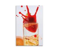 sfjjkh Food Poster Dripping Strawberry Juice Staining A Marble Rolling Pin Poster Wall Art Canvas Aesthetic Cover Painting for Living Room Bed Room 12x18inch(30x45cm) Unframe-style