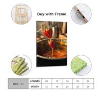sfjjkh Food Poster Sliced Strawberry Plunging Into A Cauldron of Bubbling Caramel Poster Wall Art Canvas Aesthetic Cover Painting for Living Room Bed Room 20x30inch(50x75cm) Frame-style