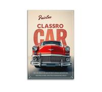 sfjjkh Red Retro Car Front Classic Bold Text Poster Wall Art Canvas Aesthetic Cover Painting for Living Room Bed Room 20x30inch(50x75cm) Unframe-style
