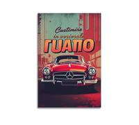 sfjjkh Red Retro Car Industrial Backdrop Poster Wall Art Canvas Aesthetic Cover Painting for Living Room Bed Room 16x24inch(40x60cm) Unframe-style