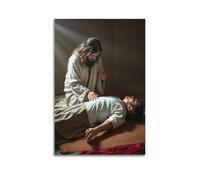 sfjjkh Religious Posters Jesus Heals Man on Mat Poster Wall Art Canvas Aesthetic Cover Painting for Living Room Bed Room 20x30inch(50x75cm) Unframe-style