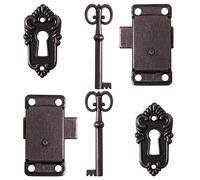 SFJSFIMQ Latch Lock Cabinet Locks Antique Jewelry Box Latches Decorative Locks with Key to Storage Diary Treasure