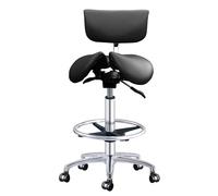 SFKLYU Ergonomic Saddle Chair, Pneumatic Swivel Rolling with Footrest, Moblie Dental Adjustable Chair Doctor'S Stool for Salon Spa Beauty Massage,A2,54~74CM