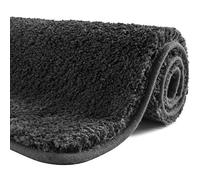 SFLXO 120cm x 70cm Non Slip Bath Mat Machine Washable Durable Soft Fluffy Microfiber Bathroom Mat Water Absorbent Bath Rug Deep Grey