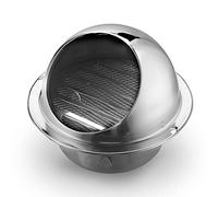 SFNIOKFG Stainless Steel Chimney Cowl Rain Cap, Round Grille Ventilation Cover Wall Vent Outlet For The External Wall Exhaust,Hood Exhaust Prevent Rain Vent Cowl Cap(Size:70mm) (Size : 100mm)
