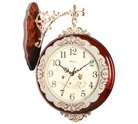 SFNIOKFG Wall Clock,360°Rotating Double-Sided a European-Style Clock with time on Both Sides, Suitable for aisles, Gardens, Gifts for Friends