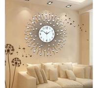 SFNIOKFG Wall Clock Decor Crystal 3D,Operated Dial with Numbers Metal for Living Room,Bedroom Decorative Wall Watches,Black(70cm)