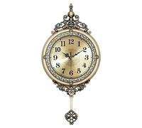 SFNIOKFG Wall Clock,Mute Metal in The Living Room, The Pendulum can Swing from Side to Side, European Style Wall Decoration, a for Friends