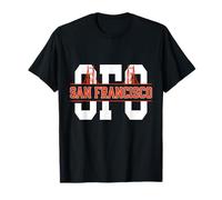 SFO San Francisco Typography with Golden Gate Bridge T-Shirt