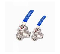 SFOCQVISH DN15 DN20 DN25 DN32 DN40 DN50 Sainless Steel Three Way Ball L Type T Type 304 Internal Threaded Manual(L Type,DN25)