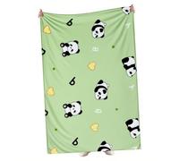 SFODTN Cute Panda Flannel Throw Blankets, Throw Blanket Soft Cover Flannel Cozy Plush Fleece Blanket Cartoon Anime Quilt Spread Perfect for Home, Bedroom, Sleepovers & Camping 150 * 100 cm