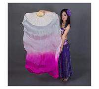 SFOIKVG Belly Dance Fans 1 Pair Silk Belly Dance Veil Fan Left Right Women Long Folding Fans Worship Praise Dancing Party Stage Performance Props for Dancers(WHITE,120cm-Children 1pair)