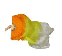 SFOIKVG Belly Dance Fans Dance Silk Veil One Pair Women Belly Performance Props Costume Accessory Hand Dye 180cm Flowy Fan Extra Long for Dancers(As picture12,230cm(90 Inch))