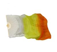 SFOIKVG Belly Dance Fans Dance Silk Veil One Pair Women Belly Performance Props Costume Accessory Hand Dye 180cm Flowy Fan Extra Long for Dancers(As picture13,210cm(82 Inch))
