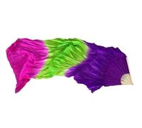 SFOIKVG Belly Dance Fans Dance Silk Veil One Pair Women Belly Performance Props Costume Accessory Hand Dye 180cm Flowy Fan Extra Long for Dancers(As picture2,210cm(82 Inch))