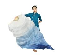 SFOIKVG Belly Dance Fans Dance Silk Veil One Pair Women Belly Performance Props Costume Accessory Hand Dye 180cm Flowy Fan Extra Long for Dancers(As picture7,150cm(59 Inch))