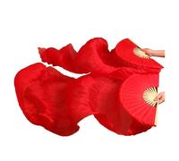 SFOIKVG Belly Dance Fans Fan Veil Belly Dance 1 Pair Handmade Dyed Silk Real Silk/Imitation for Dancers(Color1-d,Real silk-250x90cm)