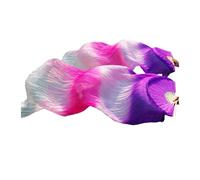 SFOIKVG Belly Dance Fans Real Silk/Imitation Silk Veil Belly Dance Fans 1Pair Long Handmade Dyed Props for Dancers(Color6,150x90cm Real Silk)