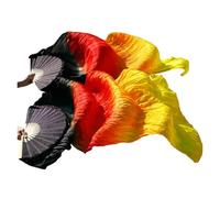 SFOIKVG Belly Dance Fans Real Silk/Imitation Silk Veil Belly Dance Fans 1Pair Long Handmade Dyed Props for Dancers(Color14,120cm Imitation Silk)