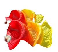 SFOIKVG Belly Dance Fans Stage Performance real/Imitation Silk Belly Dance Fans Graduated Colour Accessories Dancce 180x9 Veil for Dancers(Color 20,2XL-250x90 real silk)