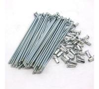 SFOIKVG Bicycle spokes Electric Bicycle Silver Spokes 13G Diameter 2.2mm Length 100-290mm 45 Steel + Nipples 36pcs/lot for Wheel(240 mm)