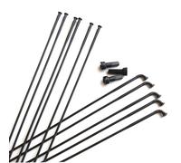 SFOIKVG Bicycle spokes Nipples Light Pillar TB2015 Bicycle Spokes Road Bike Straight Pull J-Bend Rays 14G Round Black Triple Butted Stainless for Wheel(J-Bend 20pcs)