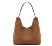 SFOIKVG Brown suede bag Suede Leather Vintage Single Shoulder Crossbody Pack Spacious Handheld Tote Bag Women for Everyday(Brown)