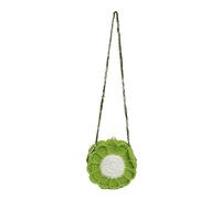 SFOIKVG Crochet bag Sunflower Pattern Women's Mini Knitted Handbag Woven Purse Chain Shoulder Crossbody Bag for Daily Holiday(Green)
