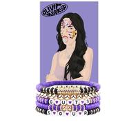 Sfoni 5 Pcs Olivia Bracelets Set for Women Girls, GUTS Sour Album Inspired Beaded Bracelet Olivia Merch Concert Outfits Accessories Music Lover Jewellery for Fans Birthday Decorations